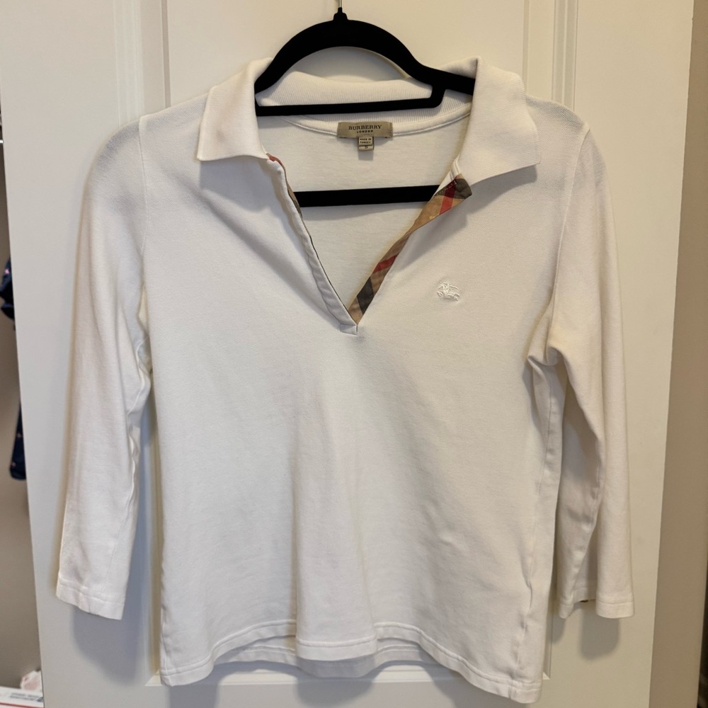 Burberry Collared Polo Top Small